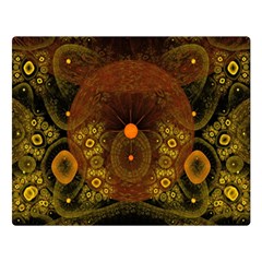 Fractal Yellow Design On Black Double Sided Flano Blanket (large)  by Amaryn4rt