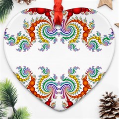 Fractal Kaleidoscope Of A Dragon Head Ornament (heart) by Amaryn4rt