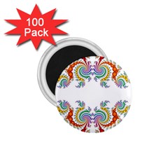 Fractal Kaleidoscope Of A Dragon Head 1 75  Magnets (100 Pack)  by Amaryn4rt