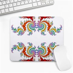 Fractal Kaleidoscope Of A Dragon Head Large Mousepads by Amaryn4rt