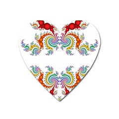 Fractal Kaleidoscope Of A Dragon Head Heart Magnet by Amaryn4rt