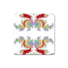 Fractal Kaleidoscope Of A Dragon Head Square Magnet by Amaryn4rt