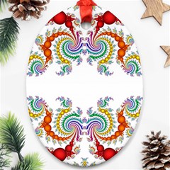 Fractal Kaleidoscope Of A Dragon Head Oval Ornament (two Sides) by Amaryn4rt