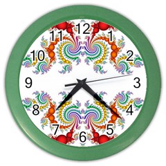 Fractal Kaleidoscope Of A Dragon Head Color Wall Clocks by Amaryn4rt