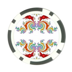 Fractal Kaleidoscope Of A Dragon Head Poker Chip Card Guard by Amaryn4rt