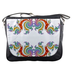 Fractal Kaleidoscope Of A Dragon Head Messenger Bags by Amaryn4rt