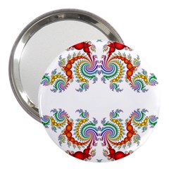 Fractal Kaleidoscope Of A Dragon Head 3  Handbag Mirrors by Amaryn4rt