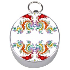 Fractal Kaleidoscope Of A Dragon Head Silver Compasses by Amaryn4rt