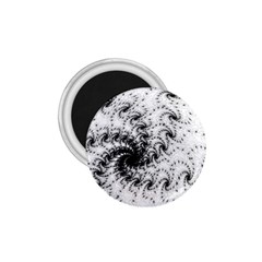 Fractal Black Spiral On White 1 75  Magnets by Amaryn4rt