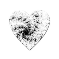 Fractal Black Spiral On White Heart Magnet by Amaryn4rt