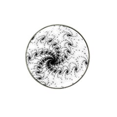 Fractal Black Spiral On White Hat Clip Ball Marker by Amaryn4rt