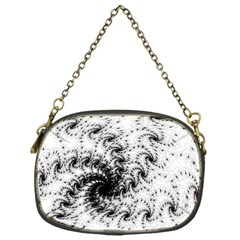 Fractal Black Spiral On White Chain Purses (one Side)  by Amaryn4rt