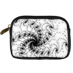 Fractal Black Spiral On White Digital Camera Cases by Amaryn4rt