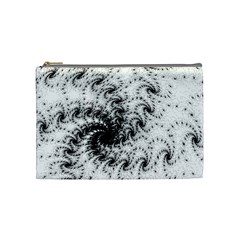 Fractal Black Spiral On White Cosmetic Bag (medium)  by Amaryn4rt