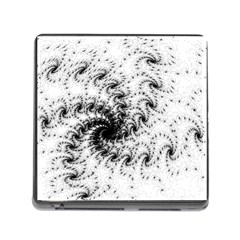 Fractal Black Spiral On White Memory Card Reader (square) by Amaryn4rt