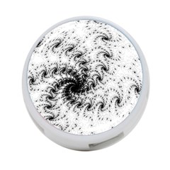 Fractal Black Spiral On White 4-port Usb Hub (two Sides)  by Amaryn4rt