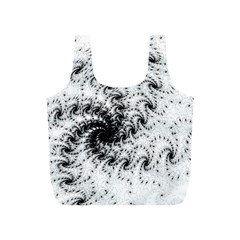 Fractal Black Spiral On White Full Print Recycle Bags (s)  by Amaryn4rt