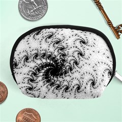 Fractal Black Spiral On White Accessory Pouches (medium)  by Amaryn4rt