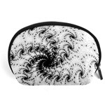 Fractal Black Spiral On White Accessory Pouches (Large)  Front