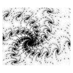 Fractal Black Spiral On White Double Sided Flano Blanket (small)  by Amaryn4rt