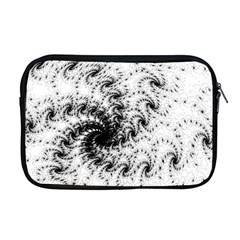 Fractal Black Spiral On White Apple Macbook Pro 17  Zipper Case