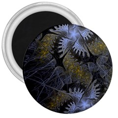 Fractal Wallpaper With Blue Flowers 3  Magnets by Amaryn4rt