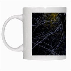 Fractal Wallpaper With Blue Flowers White Mugs by Amaryn4rt