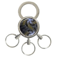 Fractal Wallpaper With Blue Flowers 3-ring Key Chains by Amaryn4rt