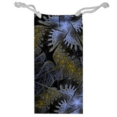 Fractal Wallpaper With Blue Flowers Jewelry Bag by Amaryn4rt