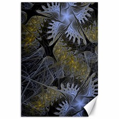 Fractal Wallpaper With Blue Flowers Canvas 24  X 36  by Amaryn4rt