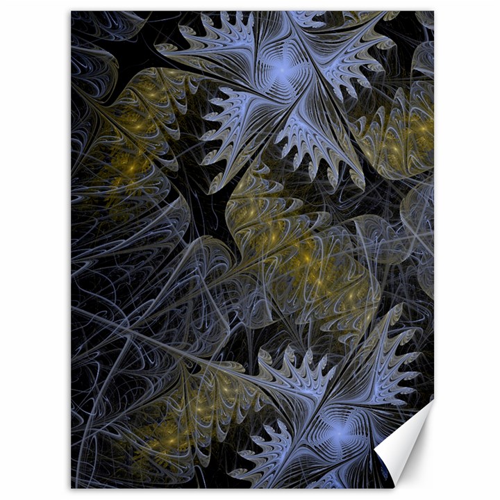 Fractal Wallpaper With Blue Flowers Canvas 36  x 48  