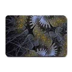 Fractal Wallpaper With Blue Flowers Small Doormat  by Amaryn4rt