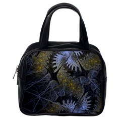 Fractal Wallpaper With Blue Flowers Classic Handbags (one Side) by Amaryn4rt