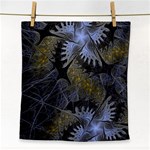 Fractal Wallpaper With Blue Flowers Face Towel Front