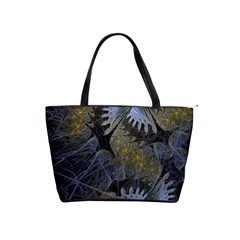 Fractal Wallpaper With Blue Flowers Shoulder Handbags by Amaryn4rt