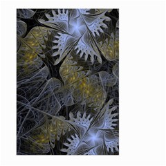 Fractal Wallpaper With Blue Flowers Large Garden Flag (two Sides) by Amaryn4rt