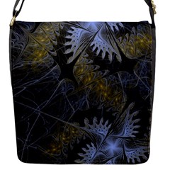 Fractal Wallpaper With Blue Flowers Flap Messenger Bag (s) by Amaryn4rt