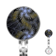 Fractal Wallpaper With Blue Flowers Stainless Steel Nurses Watch by Amaryn4rt