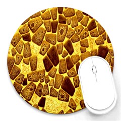 Yellow Cast Background Round Mousepads by Amaryn4rt