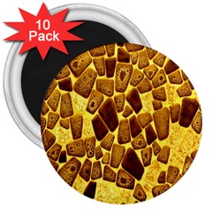 Yellow Cast Background 3  Magnets (10 Pack)  by Amaryn4rt