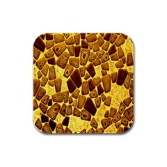 Yellow Cast Background Rubber Square Coaster (4 Pack)  by Amaryn4rt