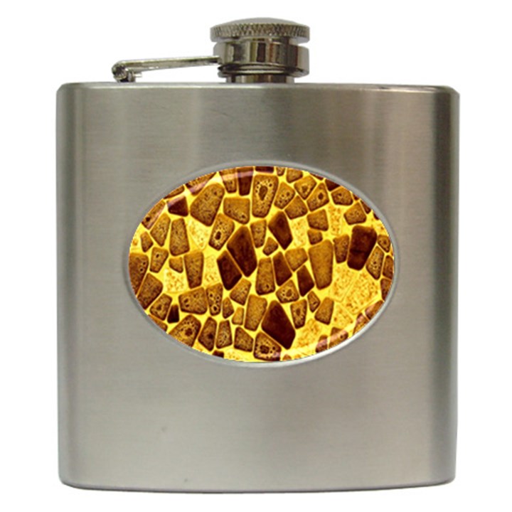 Yellow Cast Background Hip Flask (6 oz)