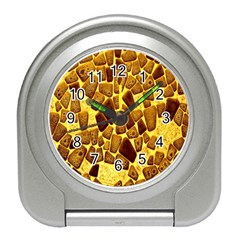 Yellow Cast Background Travel Alarm Clocks by Amaryn4rt