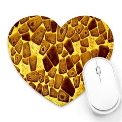 Yellow Cast Background Heart Mousepads by Amaryn4rt