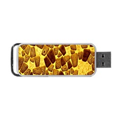 Yellow Cast Background Portable Usb Flash (one Side) by Amaryn4rt