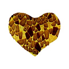 Yellow Cast Background Standard 16  Premium Heart Shape Cushions by Amaryn4rt