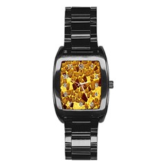 Yellow Cast Background Stainless Steel Barrel Watch by Amaryn4rt