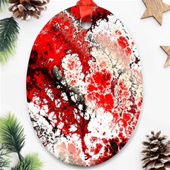 Red Fractal Art Ornament (oval) by Amaryn4rt