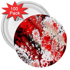 Red Fractal Art 3  Buttons (100 Pack)  by Amaryn4rt