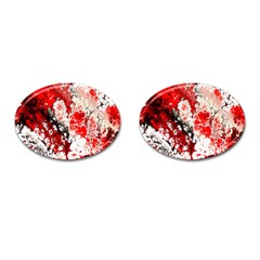 Red Fractal Art Cufflinks (oval) by Amaryn4rt